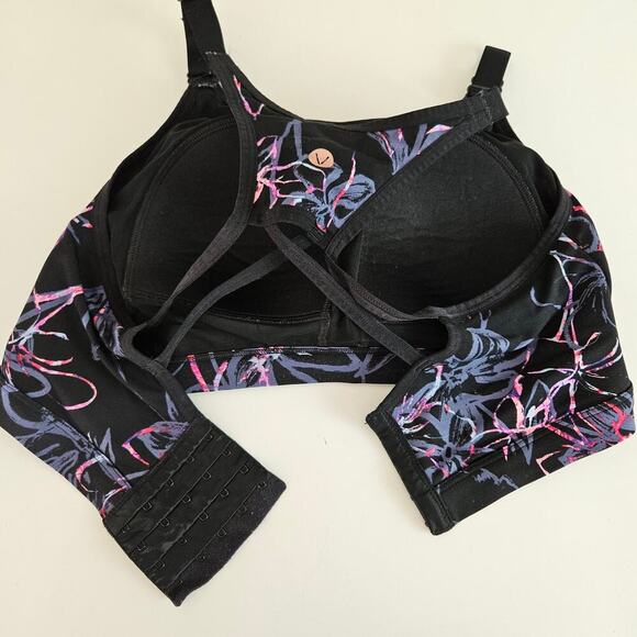 LIVI Pullover Sports Bra 38DDD Black Grey Pink‎ Strappy Back - Picture 5 of 6